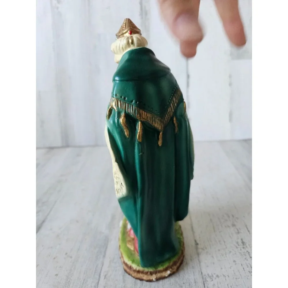 Vintage Italian‎ chalkware wiseman nativity village Italy Xmas statue religious